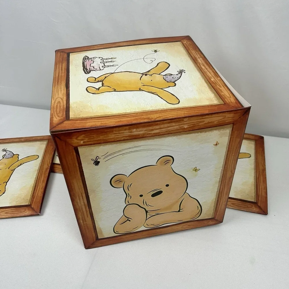 Winnie the Pooh Baby Shower Block Boxes - 4pc BABY Letter Stacking Decor Blocks